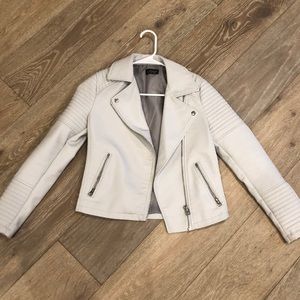 Top shop Light grey leather jacket